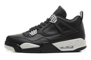 2015 Air Jordan 4 VI Oreo Black Leather White Speckle Remastered