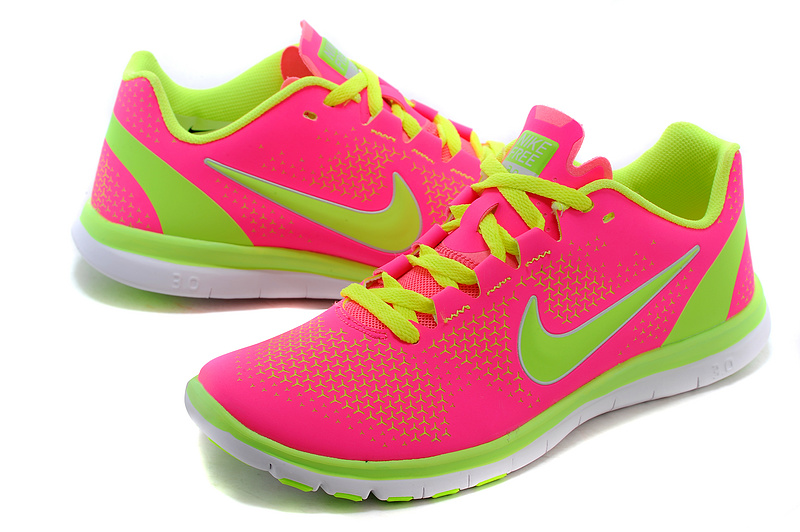 2015 Nike Free 3.0 Pink Fluorscent Green Running Shoes