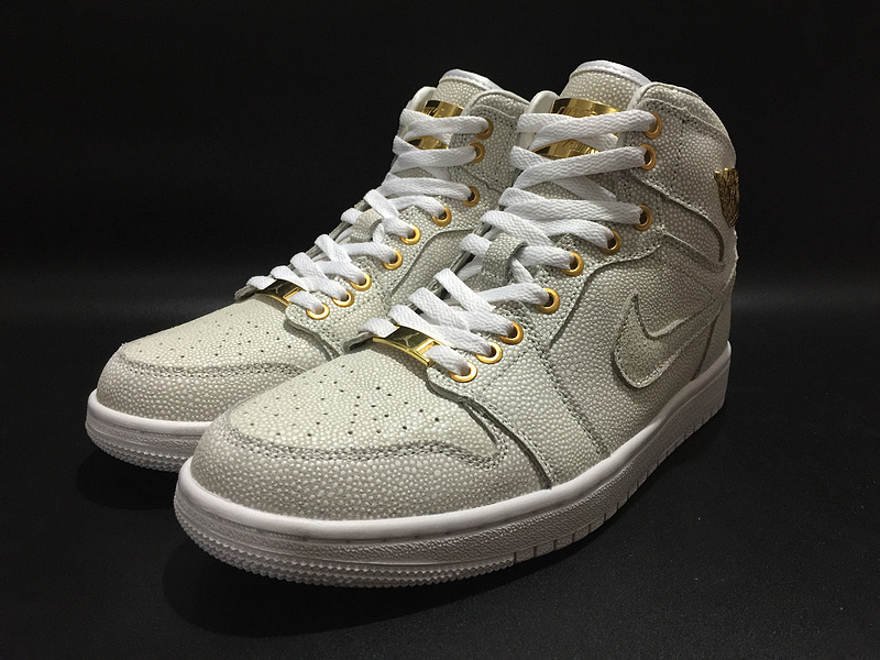 Air Jordan 1 Pinnacle White Gold Shoes