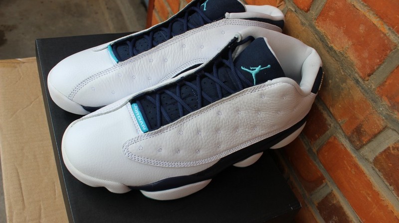 Air Jordan 13 Low Hornets White Dark Blue Shoes