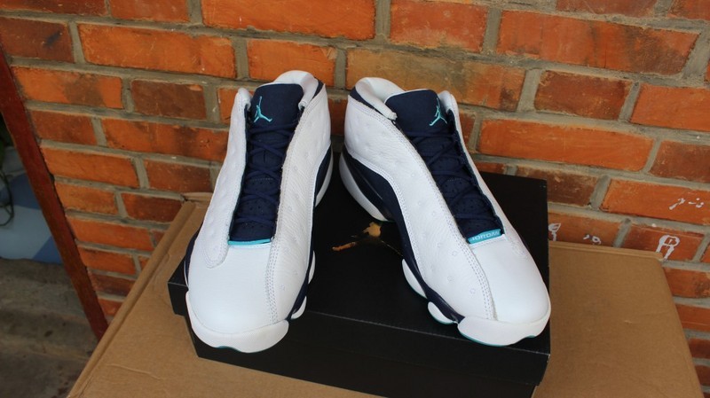 Air Jordan 13 Low Hornets White Dark Blue Shoes