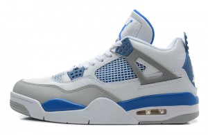 Air Jordan 4 Retro White Military Blue Neutral Grey