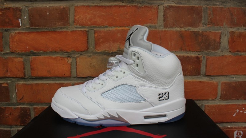 Air Jordan 5 Retro Metallic Silver White Shoes