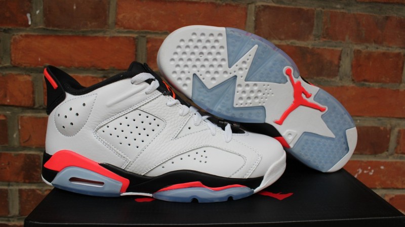 Air Jordan 6 Low White Infrared White Black Red Shoes