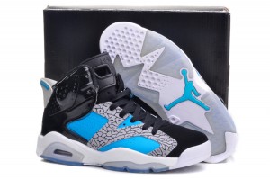 Air Jordan 6 VI Retro Black Blue White Leopard Print