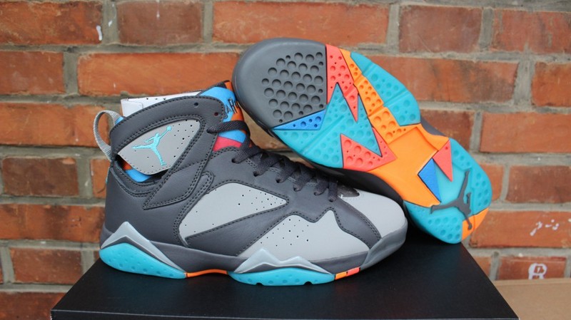 Air Jordan 7 Bobcats Barcelona Days Grey Black Blue Shoes