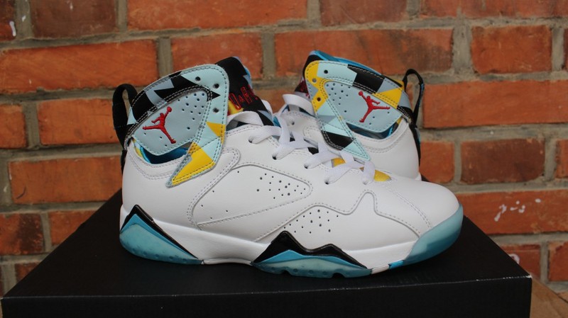 Air Jordan 7 Retro N7 White Blue Yellow Shoes