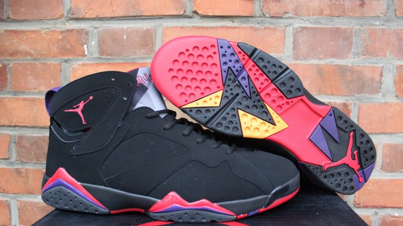 Air Jordan 7 Retro Raptors Black Red Purple Shoes