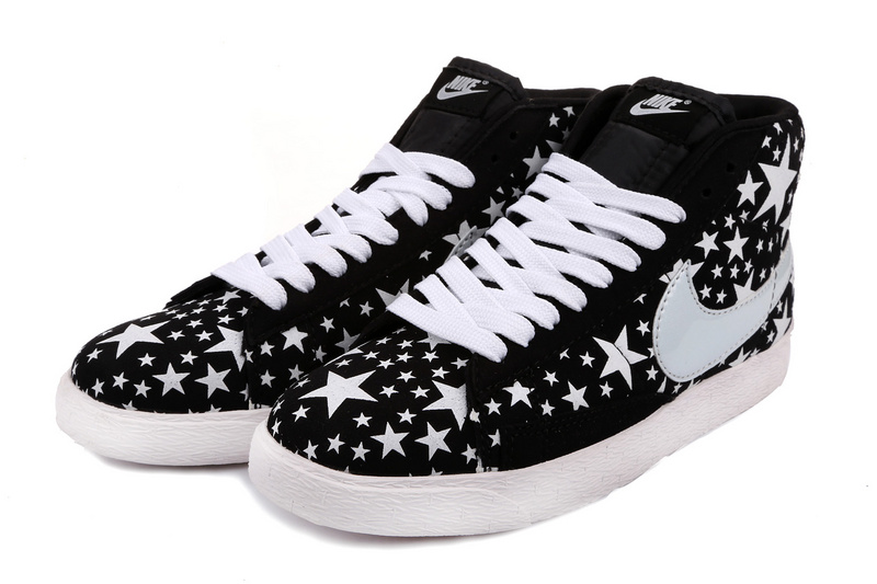 Nike Blazer High Midnight Black White Stars Men'ss Shoes