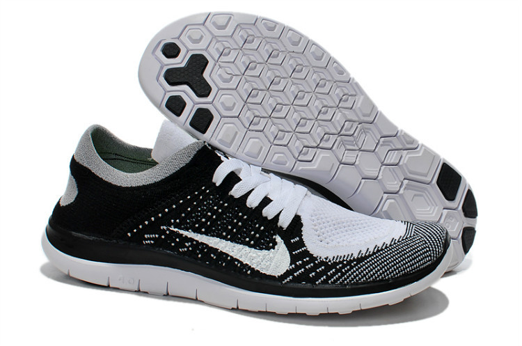 Nike Free Run 4.0 Flyknit White Black White Running Shoes