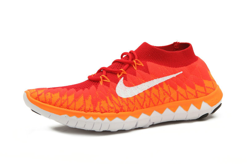 Nike Free Run 3.0 Flyknit Red Orange White Running Shoes